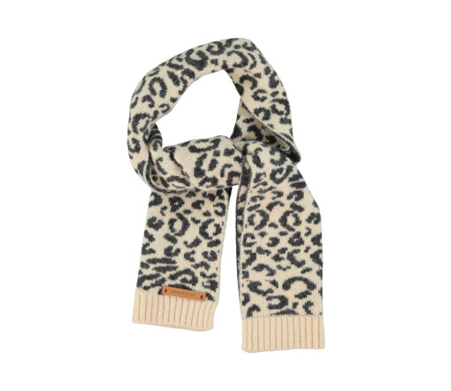 PiuPiuChick - Schal gestrickt, LIGHT PINK w/ animal print