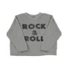 PiuPiuChick - Longsleeve Terry Cotton, "rock & roll", GREY, Biobaumwolle