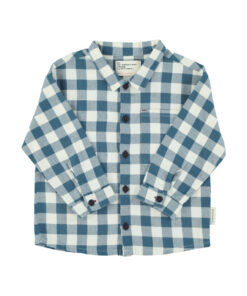 PiuPiuChick - Hemd, blue & white checkered, Biobaumwolle