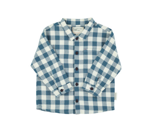 PiuPiuChick - Hemd, blue & white checkered, Biobaumwolle