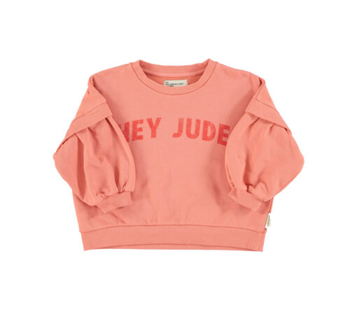 PiuPiuChick - Sweatshirt, PINK w/ "hey jude" print, Biobaumwolle