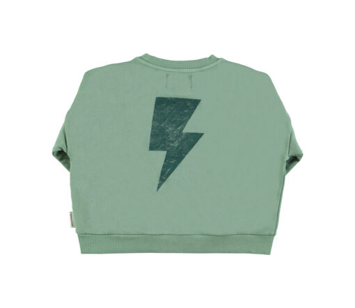 PiuPiuChick - Sweatshirt, GREEN w/ "rock& roll" print, Biobaumwolle – Bild 2