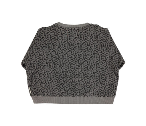 PiuPiuChick - Sweatshirt Terry Cotton, GREY w/ animal print, Biobaumwolle – Bild 2