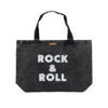PiuPiuChick - Tragetasche, groß, "rock &roll", Faded Black, Baumwolle