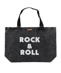 PiuPiuChick - Tragetasche, groß, "rock &roll", Faded Black, Baumwolle