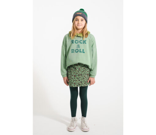 PiuPiuChick - Sweatshirt, GREEN w/ "rock& roll" print, Biobaumwolle – Bild 4