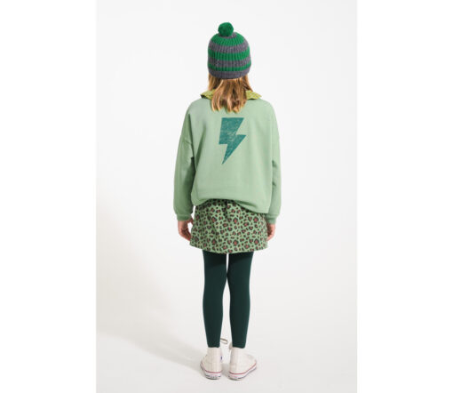 PiuPiuChick - Sweatshirt, GREEN w/ "rock& roll" print, Biobaumwolle – Bild 5