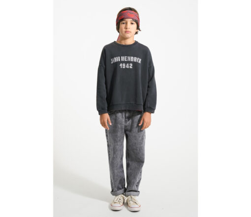 PiuPiuChick - Sweatshirt, Faded Black w/ "Jimi Hendrix" Print, Biobaumwolle – Bild 8