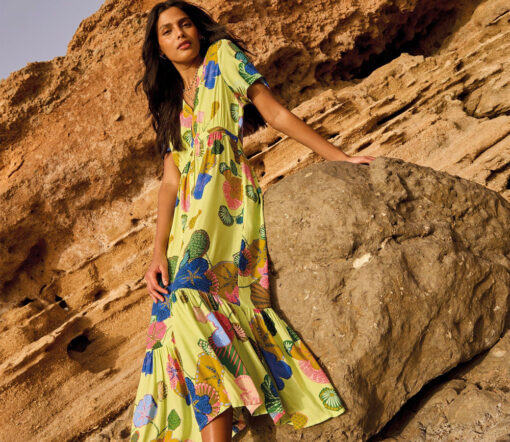 White Stuff - Kleid "PHOEBE", GRÜN MULTI print, Viskose – Bild 2