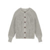YUKI - Balloon Sleeve Knitted WOMEN'S Cardigan, GREY MELANGE, Bio Baumwolle