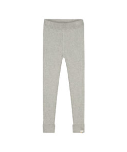 YUKI -  Knitted Leggings Fine Rib, GREY MELANGE, Bio Baumwolle