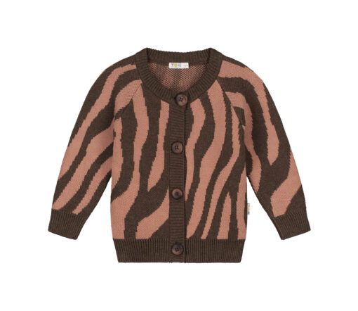 YUKI - Raglan Cardigan, PINK ZEBRA, Bio Baumwolle