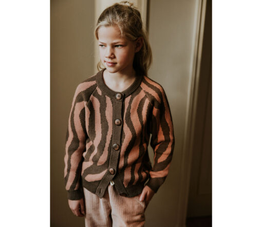 YUKI - Raglan Cardigan, PINK ZEBRA, Bio Baumwolle – Bild 4