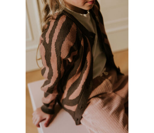 YUKI - Raglan Cardigan, PINK ZEBRA, Bio Baumwolle – Bild 5