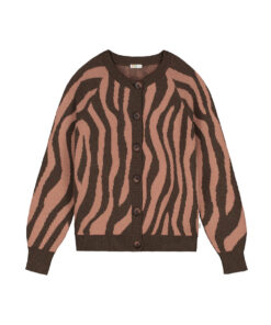 YUKI - Raglan Knitted WOMEN'S Cardigan, PINK ZEBRA, Bio Baumwolle