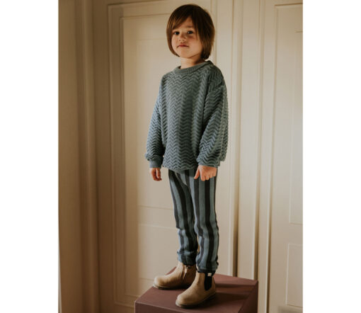 YUKI - Stripes Knitted Leggings, BLUE MONDAY, Bio Baumwolle – Bild 5