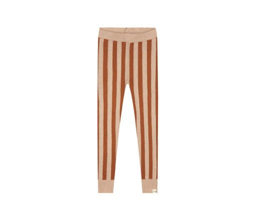 YUKI - Stripes Knitted Leggings, CARAMEL, Bio Baumwolle