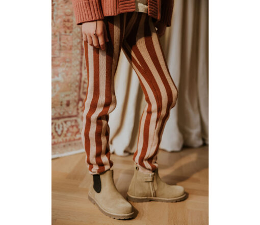 YUKI - Stripes Knitted Leggings, CARAMEL, Bio Baumwolle – Bild 2