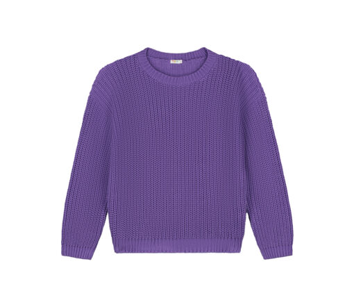 YUKI - Chunky Knitted WOMEN'S Sweater, AMETHYST, Bio Baumwolle