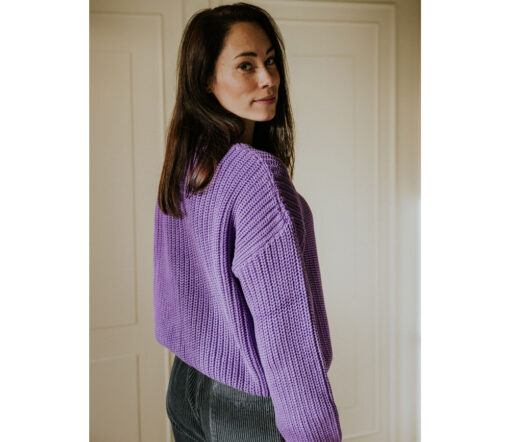 YUKI - Chunky Knitted WOMEN'S Sweater, AMETHYST, Bio Baumwolle – Bild 2