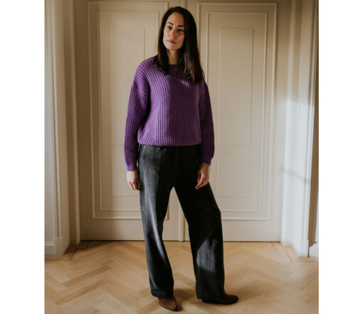 YUKI - Chunky Knitted WOMEN'S Sweater, AMETHYST, Bio Baumwolle – Bild 3