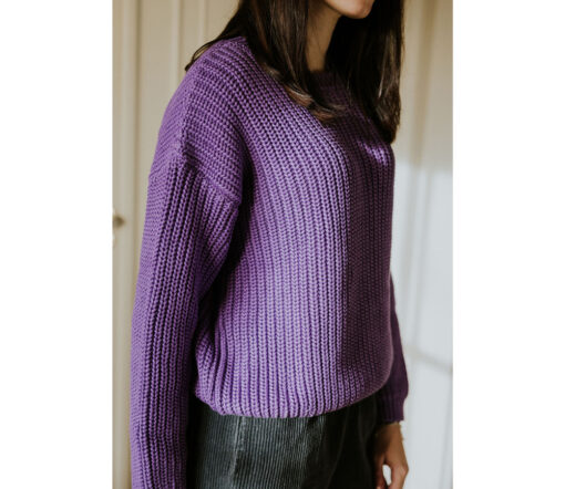YUKI - Chunky Knitted WOMEN'S Sweater, AMETHYST, Bio Baumwolle – Bild 5