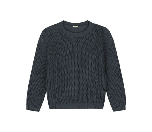 YUKI - Chunky Knitted WOMEN'S Sweater, CHARCOAL, Bio Baumwolle