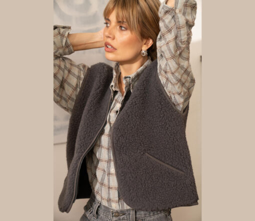Alwero - Weste "POS" Adult, Biowolle, ANTHRACITE, ultra light
