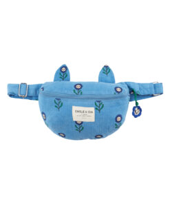 EMILE & IDA - Bauchtasche Katze, Blue, Samt