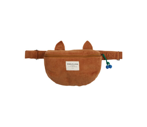 EMILE & IDA - Bauchtasche Katze, pecan, Samt