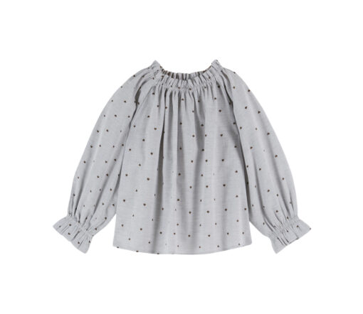 EMILE & IDA - Bluse, 'COEUR', jaqurd, Baumwolle