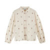 EMILE & IDA - bestickte Bluse, 'COURTE BRODEE ROSES', creme, Baumwolle