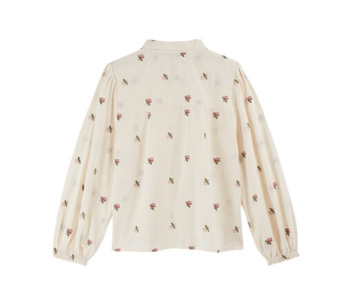 EMILE & IDA - bestickte Bluse, 'COURTE BRODEE ROSES', creme, Baumwolle – Bild 5