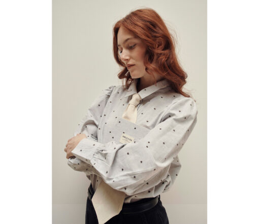 EMILE & IDA - Bluse, 'JACQUARD', coer, Baumwolle – Bild 2