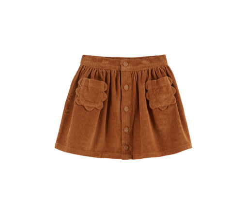 EMILE & IDA - Rock, 'FLEURS VELOURS', pecan, Baumwolle