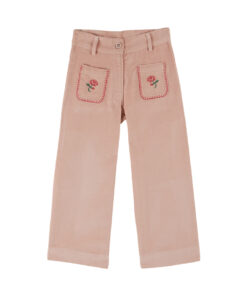 EMILE & IDA - Hose, 'VELOURS BRODE', peony, Baumwolle