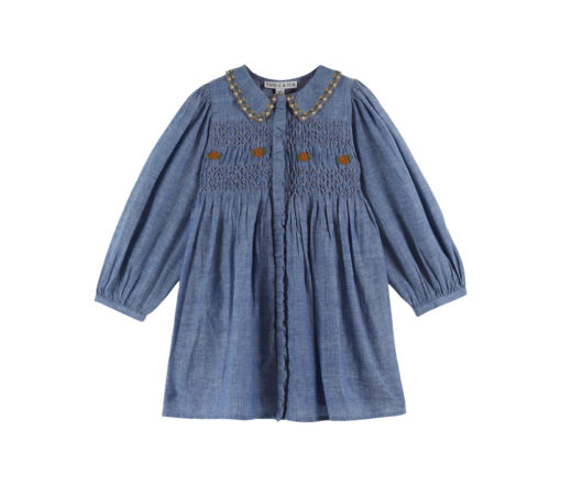 EMILE & IDA - Kleid, 'SMOCKEE', chambray, Baumwolle