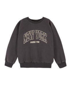 EMILE & IDA - Sweatshirt, 'NY', Bitume, Biobaumwolle