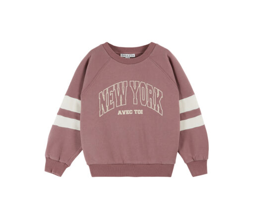 EMILE & IDA - Sweatshirt, 'NY', Violine, Biobaumwolle