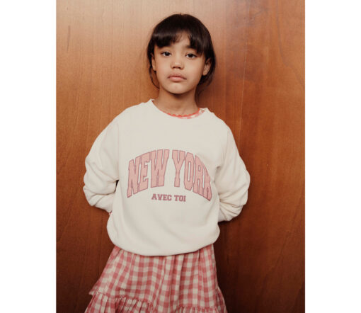 EMILE & IDA - Sweatshirt, 'NY', Creme, Biobaumwolle
