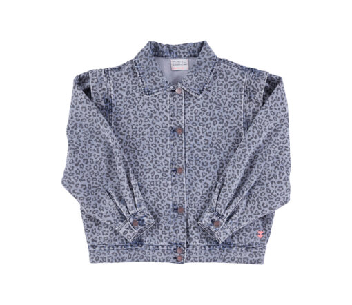 Sisters Department - Jeansjacke, washed blue denim, animalprint