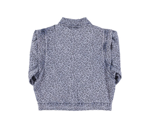 Sisters Department - Jeansjacke, washed blue denim, animalprint – Bild 3