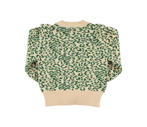 Sisters Department - Strickpullover, green & ecru, animalprint – Bild 3