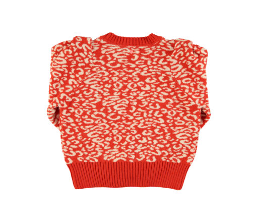 Sisters Department - Strickpullover, red & ecru, animalprint – Bild 4