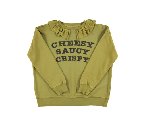 Sisters Department - Sweatshirt mit Peter Pan Ausschnitt, army green, Biobaumwolle