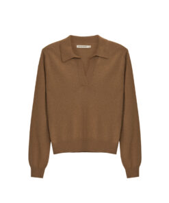 The New Society - Poloshirt "AGATHA", caramel, Cashmere Mix