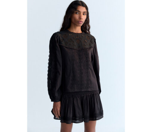 The New Society - Blouse "DAHLIA", black, Biobaumwolle – Bild 3