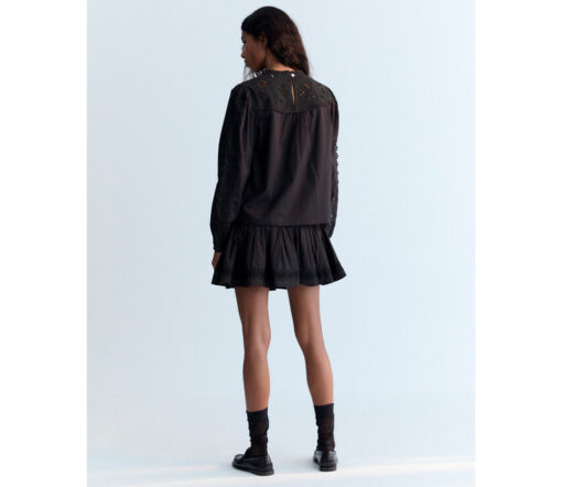 The New Society - Blouse "DAHLIA", black, Biobaumwolle – Bild 4