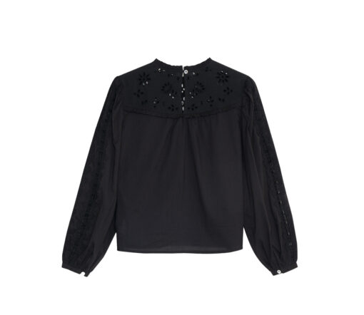 The New Society - Blouse "DAHLIA", black, Biobaumwolle – Bild 2