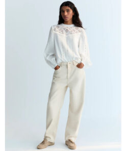 The New Society - Blouse "DAHLIA", white, Baumwolle